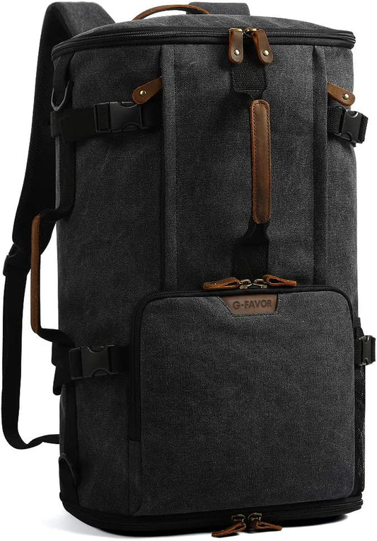 Travel Backpack for Men, 40L Flight Approved Carry on Backpack, Water Resistant Canvas Weekender with 17.3" Laptop Sleeve, Convertible Duffel Bag for Airplane, Business & Travel