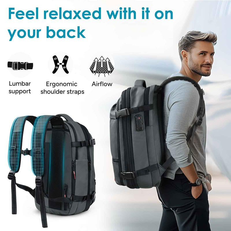 55L Expandable Vacpack Backpack, Vacuum Seal Backpack Travel, Vacuum Compression Bags for Travel, Air Back Backpack with Lock, Travel Airbag Backpack with Portable Electic Pump